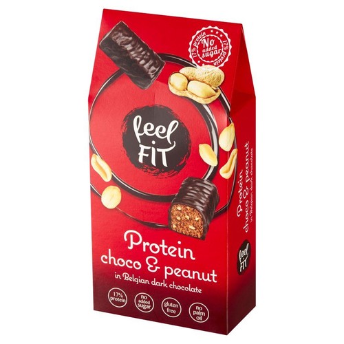 Czekoladki Protein Choco & Peanut bez cukru z nadzieniem orzechowym FeelFIT 83 g