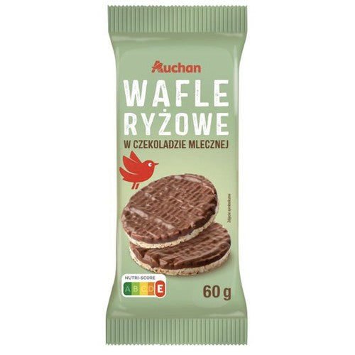 Wafle ryżowe w czekoladzie mlecznej Auchan 60 g