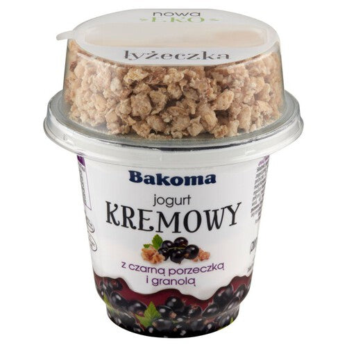 Jogurt kremowy z czarną porzeczką i granolą Bakoma 230 g